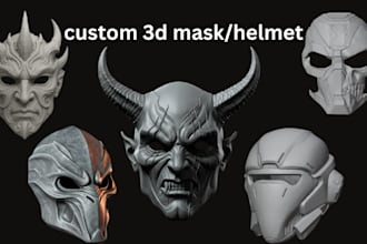 model 3d mask, 3d helmet, cosplay mask helmet 3d mask props for 3d printing