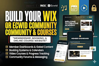 do wix ecwid membership site booking system music studio online course website