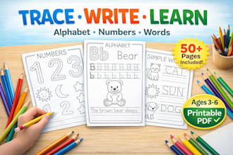 custom kids handwriting practice and alphabet tracing worksheets