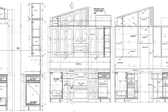 draw detailed kitchen cabinets and millwork shop drawings using autoca