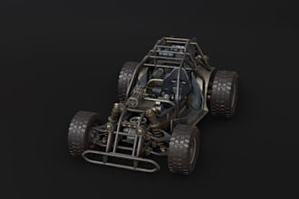 game ready 3d battle car,rpg vehicle design,minigun car,wheels stl, engine model