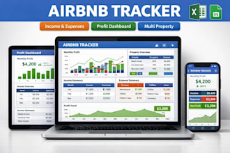 design airbnb vacation rental spreadsheet property tracker, budget spreadsheet