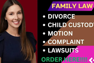 prepare court ready divorce petitions, custody agreements,  family law
