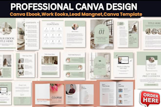 design editable canva ebook, workbook, pdf lead magnet, canva ebook and workbook