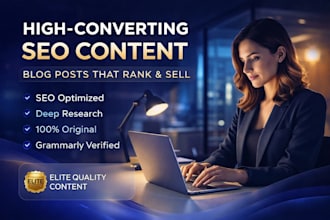 write SEO blog posts, articles, and content marketing for traffic growth
