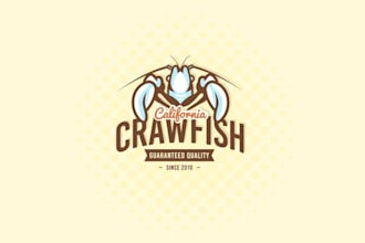 create a fun aesthetics logo for california craw fish