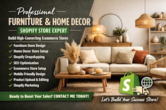design shopify home decor store shopify dropshipping store furniture website