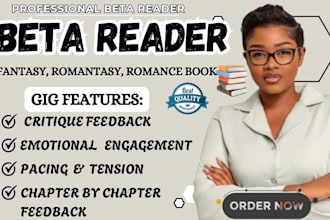 be your beta reader for your fantasy, romantasy or romance book