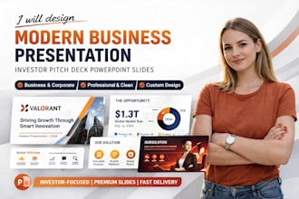design mordern business presentation investor pitch deck in ppt canva slide