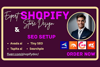 setup shopify store seo avada tapita ai tiny sherpas searchpie booster webrex