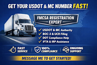 handle fmcsa compliance, dot mc authority, boc3 and ucr filing