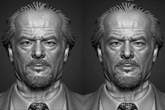 sculpt realistic 3d head bust miniature face 3d model zbrush stl 3d printing