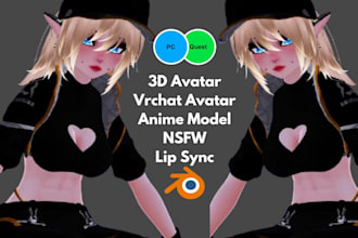 create vrchat avatar 3d model anime avatar nsfw vr character design with toggles
