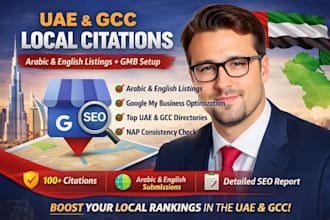 create uae and gcc local citation with arabic and english listing gmb setup