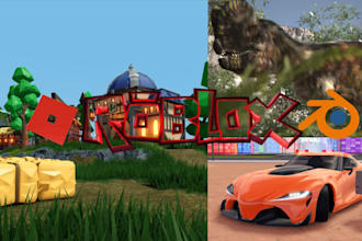create roblox 3d model, creature, cars, props, roblox map and gameplay arena