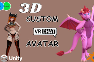 custom vrchat avatar vrc avatar furry avatar fursona for pc and quest compatible