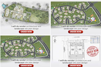 do design architectural site plan, master plan, urban design and 2d floor plan