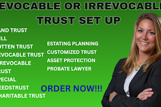 set up living trusts irrevocable trusts estate planning wills power of attorney