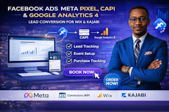 facebook ads meta pixel capi google analytics4 lead conversion for wix kajabi