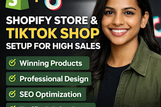 create a shopify store and setup tiktok shop for high sales