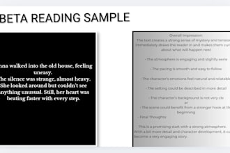 beta read your story and give detailed honest feedback