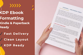 format kindle and paperback books ready for publishing