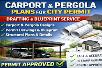 create pergola design, deck plans, and permit drawings
