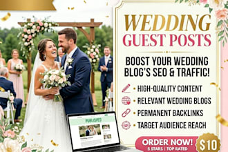 do wedding guest post with high da bridal blogs and wedding backlinks