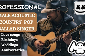 create a custom acoustic country pop ballad with male vocals