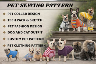 make custom pet clothing sewing pattern maker apparel grading for dogs and cats
