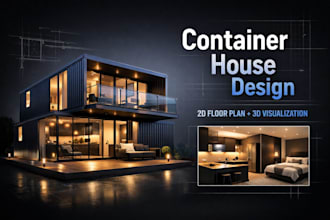 design modern container house plans with floor plan and 3d