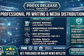 do writing, submit press release, public relations ,submission of yahoo finance