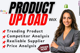 do shopify product listing, upload products to woocommerce, etsy, amazon, ebay