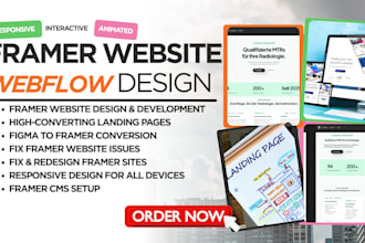 fix design framer website, figma to framer landing page developer expert cms
