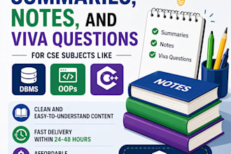 create cse notes, summaries and viva questions in PDF or word