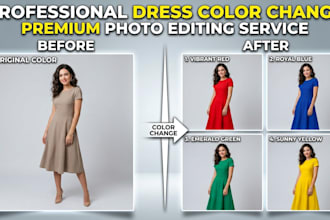 change color of image, dress, and product professionally