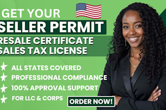 get your US seller permit resale certificate llc and sales tax id in any state