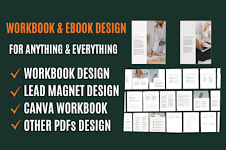 design fillable pdf workbook, lead magnet, freebie canva workbook and other pdfs