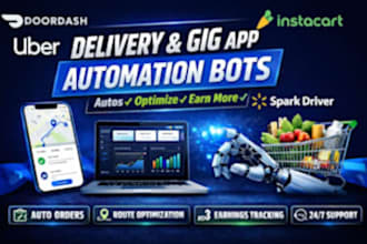 build doordash bot instacart bot amazon driver bot spark, ubereat  craiglist bot