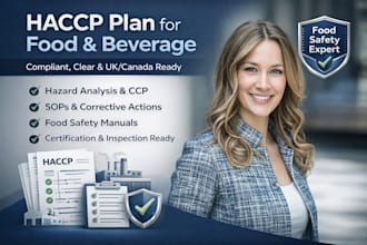 develop haccp plan for food and beverage manufacturers in UK and canada