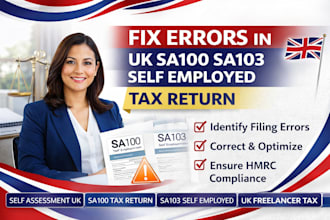 fix errors in UK sa100 sa103 self employed tax return