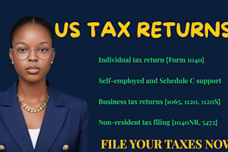 do US tax returns 1040 1065 1120 and non resident tax filing