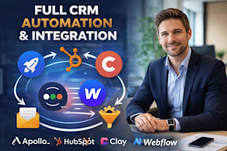 setup apollo io hubspot CRM integration clay honeybook moday webflow automation