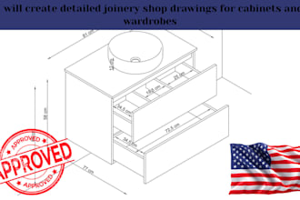 create detailed joinery shop drawings for cabinets and wardrobes for sf nv tx
