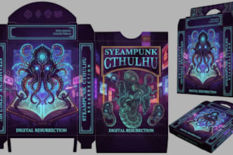 design printable playing card game box design packaging dieline diecut 3d mockup