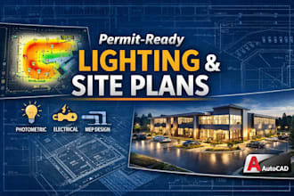 design photometric lighting and site plan for city permit using dialux evo