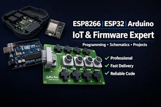 do arduino esp8266, esp32 iot programming schematics and firmware projects