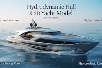 design hydrodynamic hull and photorealistic 3d yacht model for naval architect