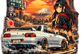 design a custom jdm anime backprint for your streetwear