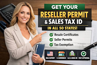 get your resale certificate, seller permit, and sales tax id in USA, all state